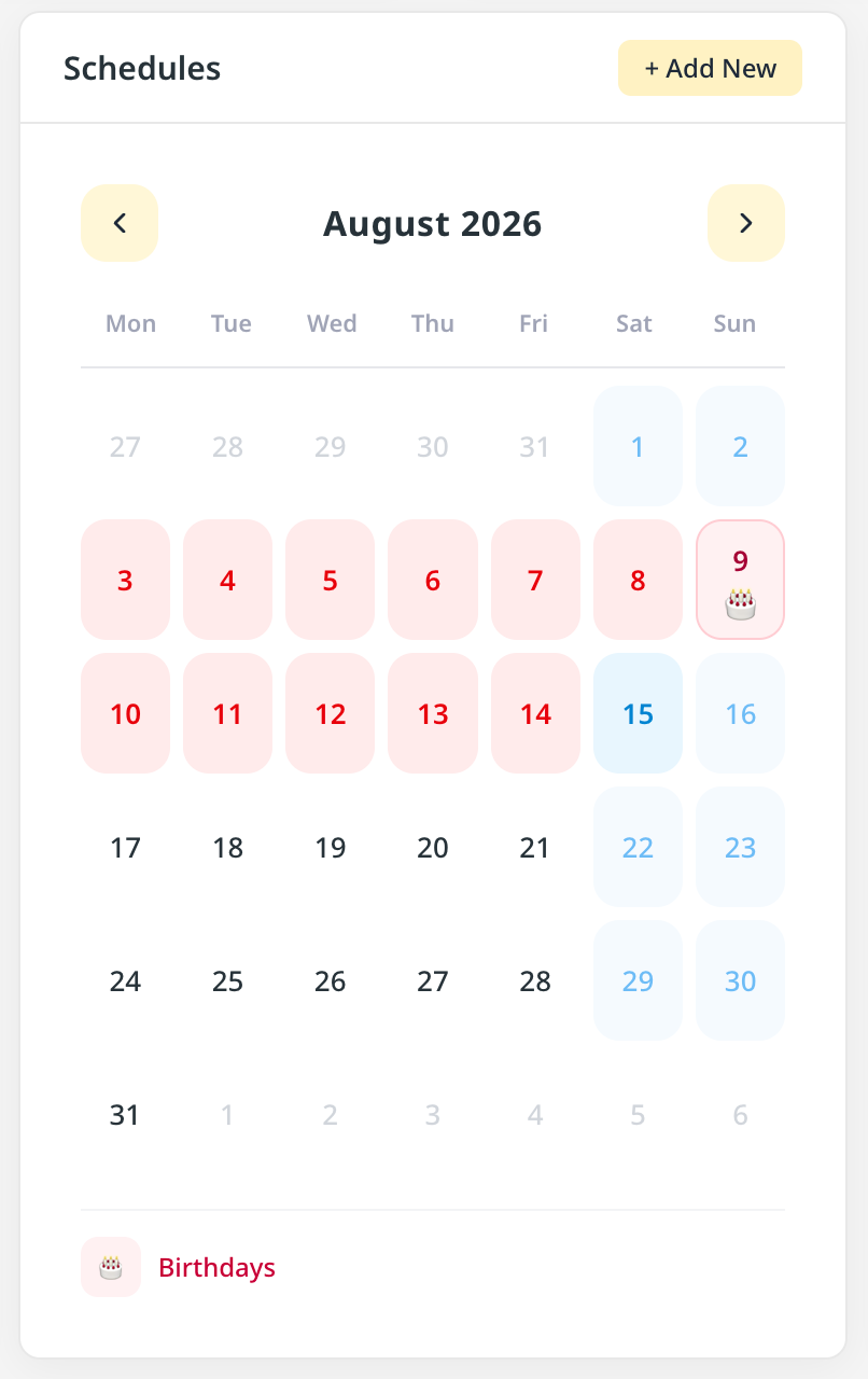 School calendar